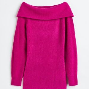 DONATED - H&M Off-the-shoulder Pink Bodycon Sweater Dress